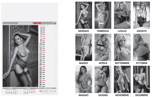 calendario donne nude in bianco e nero