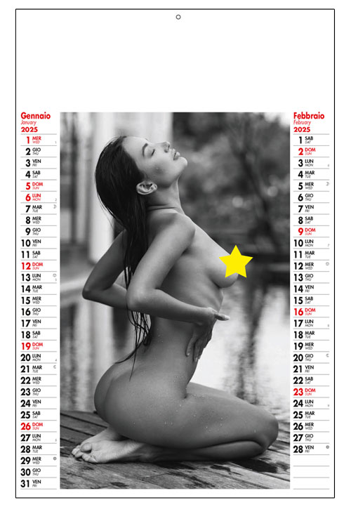 calendario donne sexy bianco e nero illustrato
