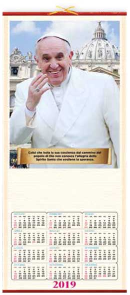 calendario cinese papa francesco 2019