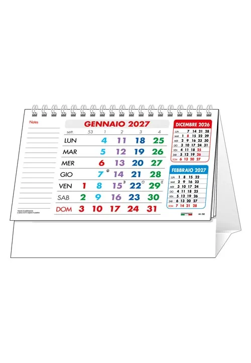 Calendario da Tavolo 2027 C6251 Multicolor