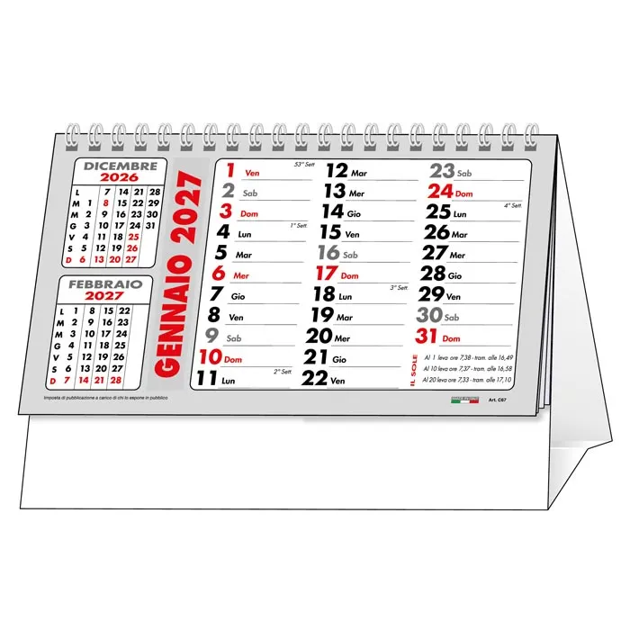 Calendario da tavolo 2027 personalizzato per aziende - Modello C6751