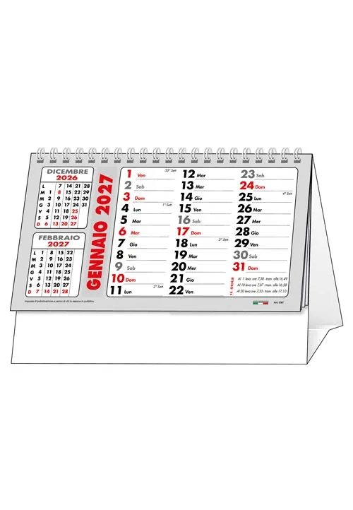Calendario da Tavolo 2027 C6751A Rosso/Nero