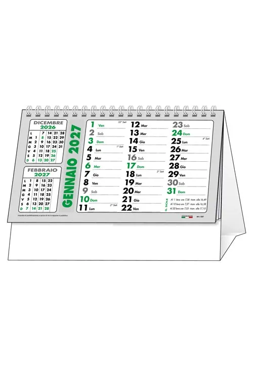 Calendario da Tavolo 2027 C6751C Verde/Nero