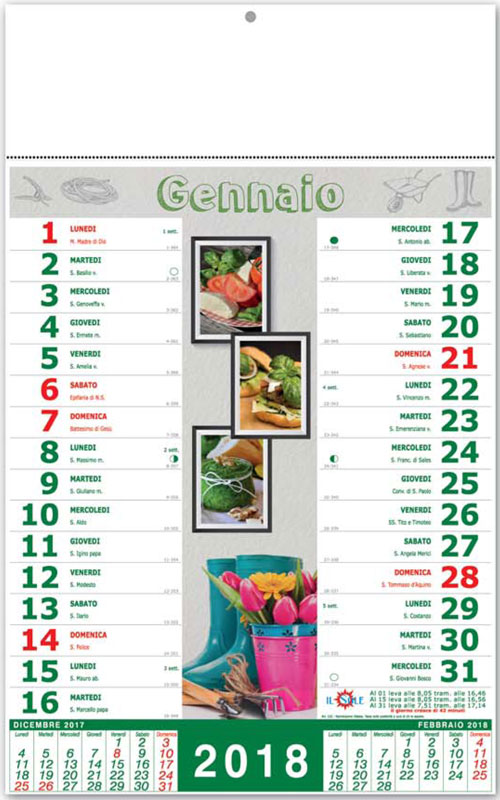 Calendario illustrato frutta e ortaggi