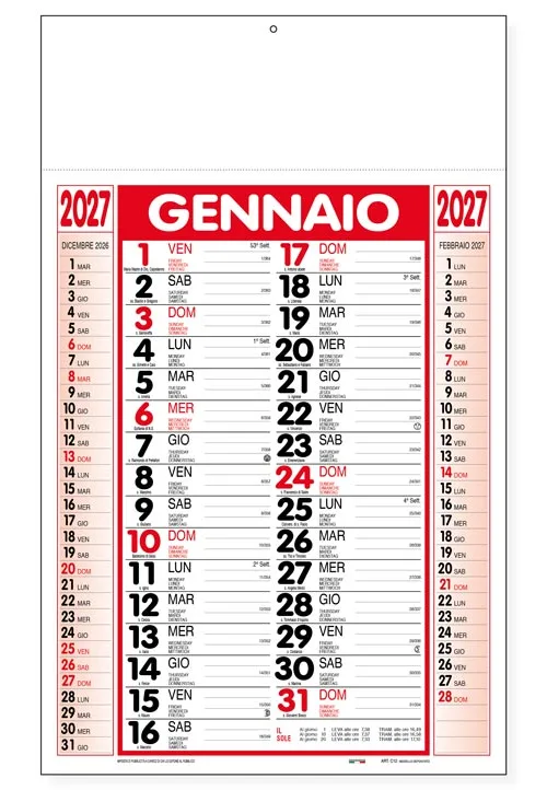 Calendario olandese 2027 personalizzato per aziende - Modello C1290A
