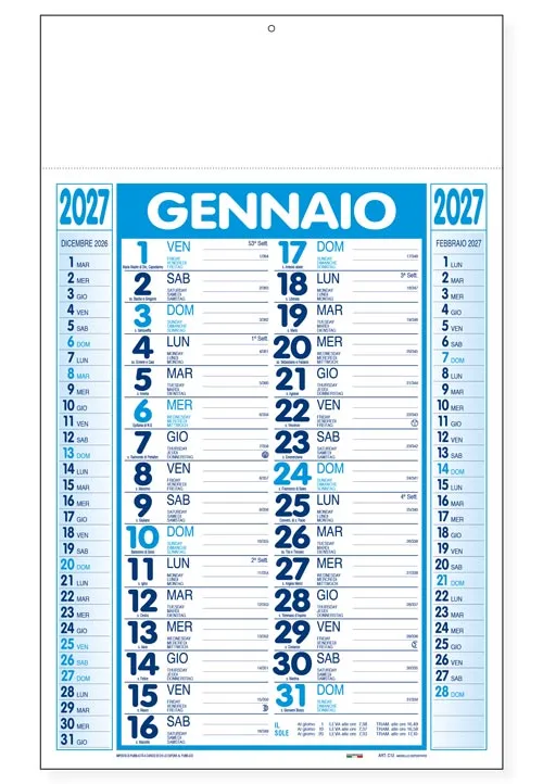 Calendario olandese 2027 personalizzato per aziende - Modello C1290B