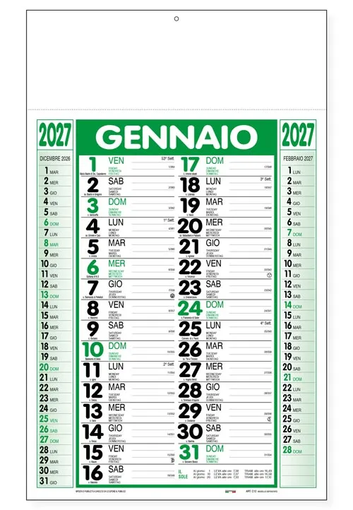 Calendario olandese 2027 personalizzato per aziende - Modello C1290C