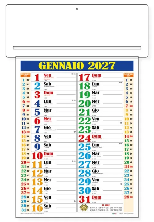 Calendario Passafoglio 2027 CP25 Multicolor