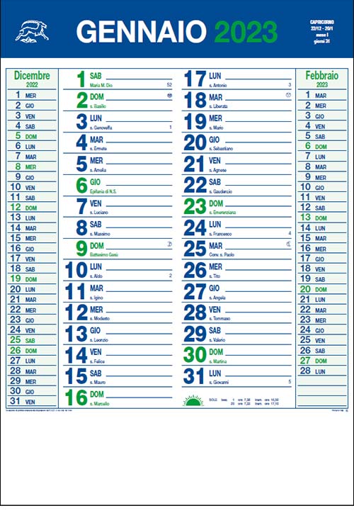 Calendario per farmacia