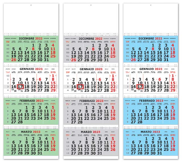 calendari quadrittici personalizzati