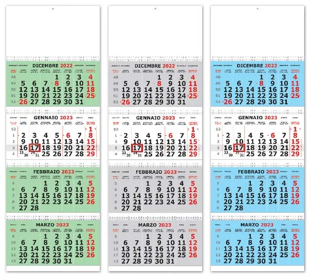 calendari quadrittici personalizzati