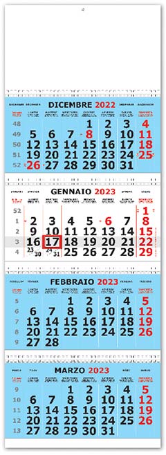 calendario quadrittico personalizzato per aziende
