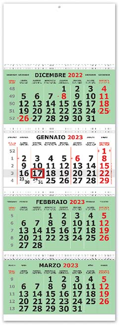 calendario quadrittico personalizzato per aziende