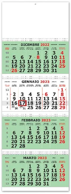calendario quadrittico personalizzato per aziende