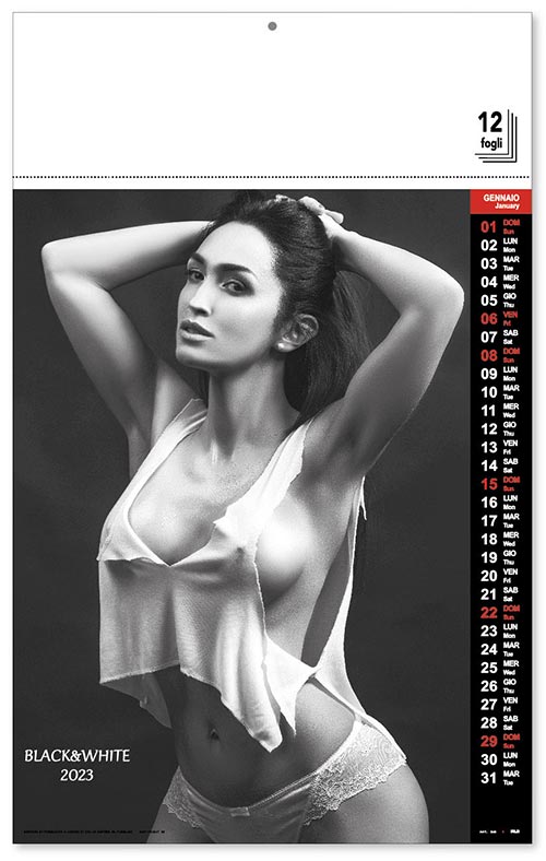 calendario donne in bianco e nero