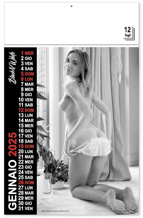 calendario donne in bianco e nero 2026