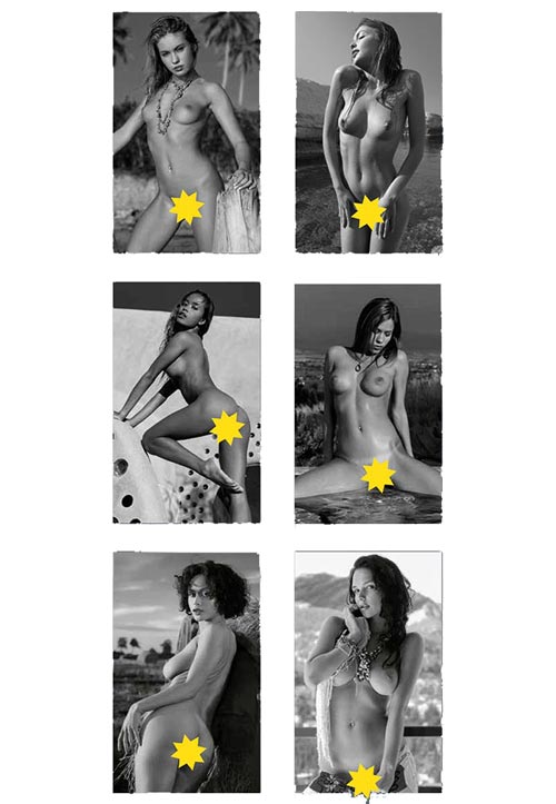 calendario illustrato donne sexy bianco e nero
