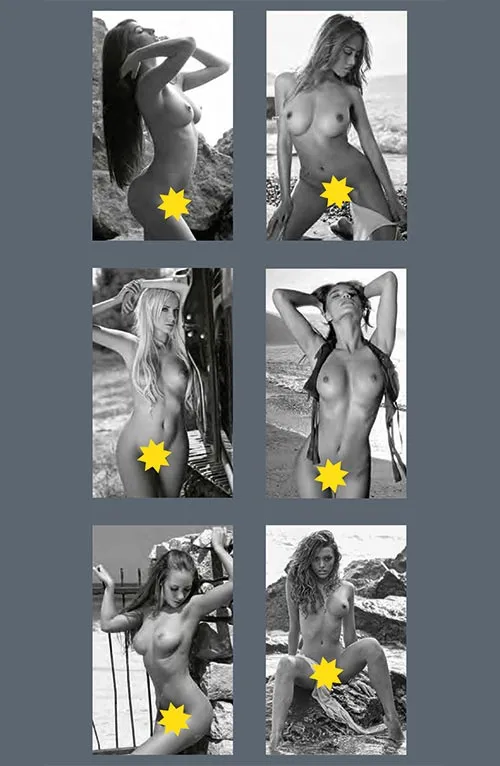 calendario illustrato donne sexy bianco e nero