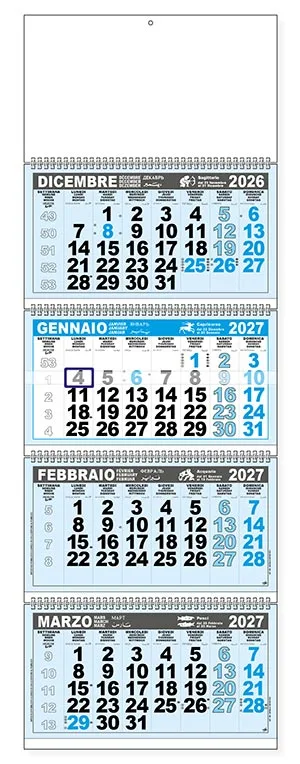 Calendari quadrittici 2027 personalizzati e neutri