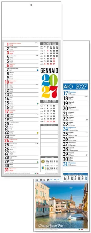 Calendari silhouette olandesi e illustrati 2027 da personalizzare